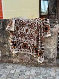 Luxury Hand Embroidered Suzani Bedspread - Colorful Bohemian Quilt Handmade Textile Art For Modern Homes