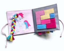 Unicorn Quiet Book - Montessori Felt Activity Toy For Girls 4-5 Sensory Busy - thumbnail 2