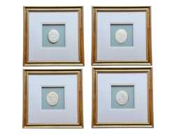 Framed Intaglio Art, 12 X 12Inch Grand Tour Plaster Intaglios, Neoclassical Wall Decor - thumbnail 1