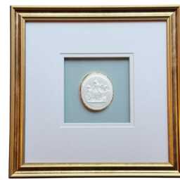 Framed Intaglio Art, 12 X 12Inch Grand Tour Plaster Intaglios, Neoclassical Wall Decor - thumbnail 3