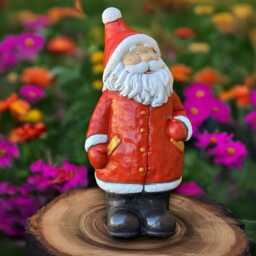 Christmas Santa Claus Statue Concrete Sculpture Large Decoration Handmade Art Sants Lover Gift