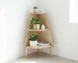 Handmade Birch Plywood Corner Shelving Unit - Lido Range, Scandinavian Plant Stand