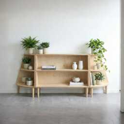 Handmade Birch Plywood Corner Shelving Unit - Lido Range, Scandinavian Plant Stand - thumbnail 2