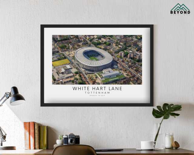 Tottenham White Hart Lane Stadium Art Print - Poster Illustration Painting Drawing Gift For Him Football Fan Dad Granddad Son Spurs Fc - image 1