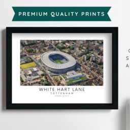 Tottenham White Hart Lane Stadium Art Print - Poster Illustration Painting Drawing Gift For Him Football Fan Dad Granddad Son Spurs Fc - thumbnail 2
