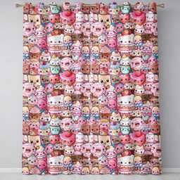 Desserts Cakes Cupcakes Donuts & Sweets Blue Background Seamless Pattern Readymade Eyelet Ring Top Thermal 100% Blackout Curtains - thumbnail 2