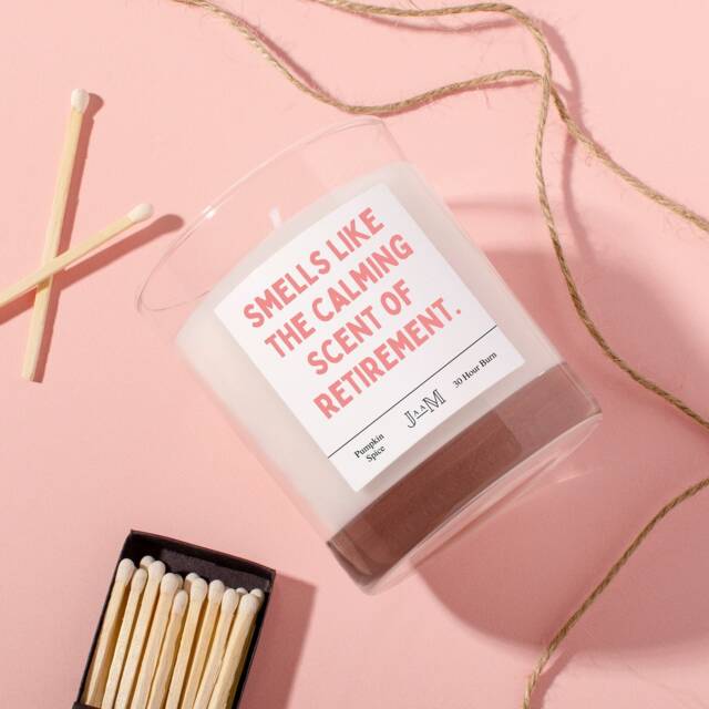 The Calming Scent Of Retirement Candle. Happy Gift. Candle For Colleague Retiring - image 1
