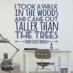 I Took A Walk in The Woods & Came Out Taller Than Trees Henry David Thoreau Quote Vinyl Wall Decal Sticker - thumbnail 3