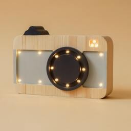 Scandinavian Wooden Camera Lamp - Personalized Gift Gifts For Kids Table Lamp, Night Light - thumbnail 3