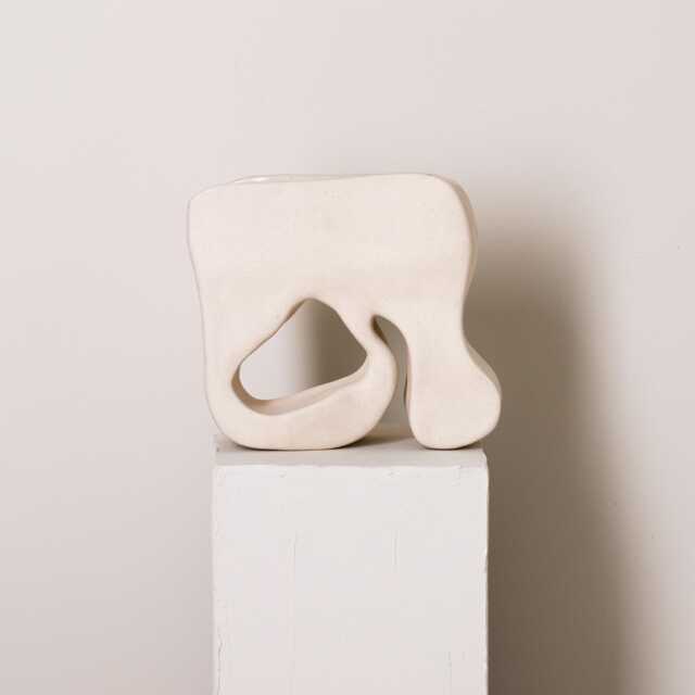 Sculpture Candle No. 3 Norsu - Contemporary Ceramic Curved Decor Organic Shape- Collectible Design Hand Built -One Off Piece - image 1