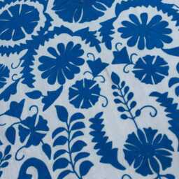 Cotton Suzani Hand-Embroidered Quilt, Heirloom-style Floral Embroidery, Handmade Ethnic Bedding Cover - thumbnail 3