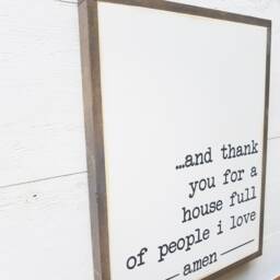 Thank You For A House Full Of People I Love Sign - Family Wall Art Housewarming Gift Thankful Wooden Entryway Framed Decor - thumbnail 2