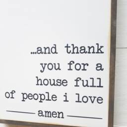 Thank You For A House Full Of People I Love Sign - Family Wall Art Housewarming Gift Thankful Wooden Entryway Framed Decor - thumbnail 3