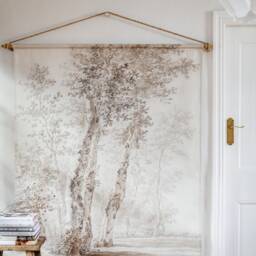 Vintage Trees Canvas Wall Hanging 19Th Century Style Organic Cotton Print - Ready To Hang - thumbnail 2