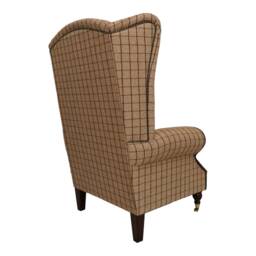 Queen Anne Wing Back Cottage Fireside Chair Extra Tall High Balmoral Mullberry Tartan - thumbnail 3
