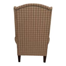 Queen Anne Wing Back Cottage Fireside Chair Extra Tall High Balmoral Mullberry Tartan - thumbnail 4