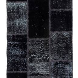 2.9' X 11.5' Black Handmade Turkish Patchwork Runner Rug, - 91 351 cm - thumbnail 3