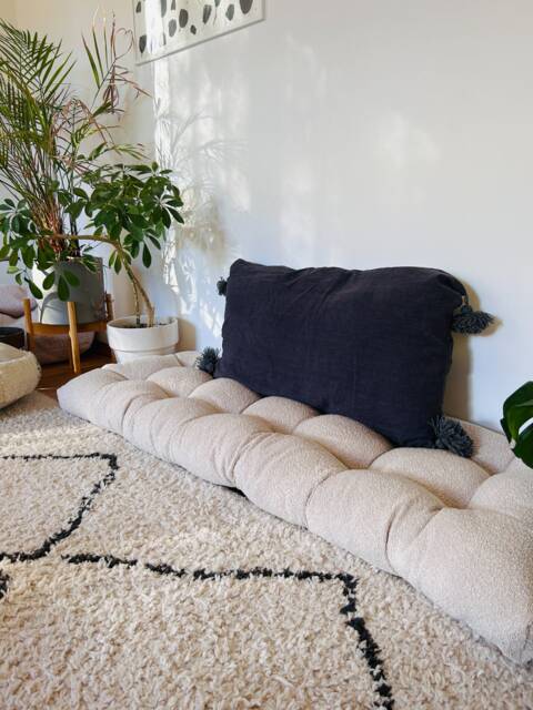 Boucle Floor Cushion Bohemian Linen Pillow - image 1