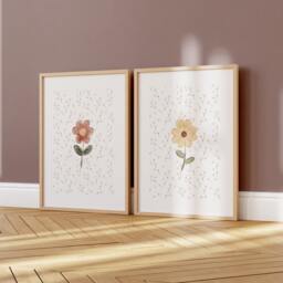 Vintage Floral Nursery Prints - Wildflower Wall Art, Set Of 2 - thumbnail 1