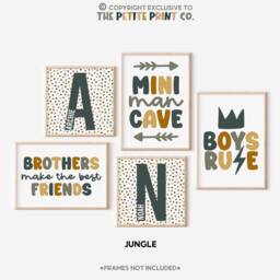 Brothers Gallery Wall Print Set -- Boys Set, Prints, Mini Man Cave, Make The Best Friend, Playroom Unframed - thumbnail 2