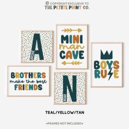 Brothers Gallery Wall Print Set -- Boys Set, Prints, Mini Man Cave, Make The Best Friend, Playroom Unframed - thumbnail 3