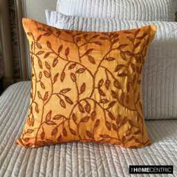 "Art Silk Orange Throw Pillow 16""x16" - thumbnail 3