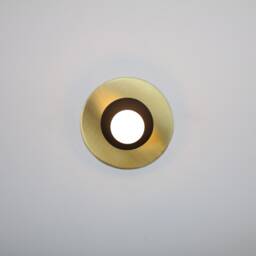Brass & Black Disc Wall Lighting - Globe Lamp Vanity Light Fixture, Sconce, Lamp, , Small - thumbnail 2