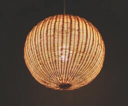 "Rattan Ball Pendant Light, Globe Ceiling Lamp, Boho Hanging Diameter 11.8""/15.7""/19.6"