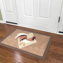 Floorcloth, Rooster, Brown & Running - thumbnail 3