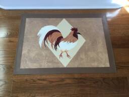 Floorcloth, Rooster, Brown & Running - thumbnail 1