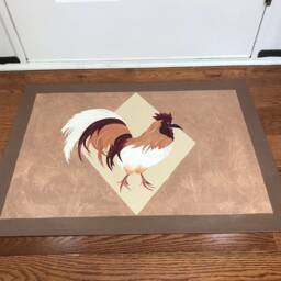 Floorcloth, Rooster, Brown & Running - thumbnail 4