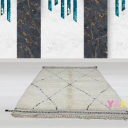 Yakiti - 5X8Ft Moroccan Rug, Beni Ourain Area Modern Wool Living Room Beniourain Handmade Soft Carpet, 151 cm X 255 - thumbnail 3