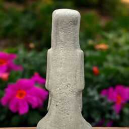 Stone Tiki Head Statue Concrete Moai Face Sculpture Polynesian Island Figurine Outdoor Garden Decor Cement Yard Ornament Exotic Tribal Gift - thumbnail 4
