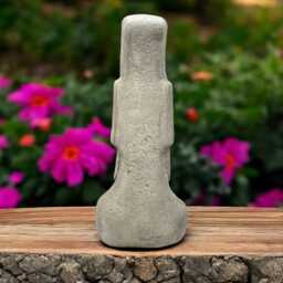 Stone Tiki Head Statue Concrete Moai Face Sculpture Polynesian Island Figurine Outdoor Garden Decor Cement Yard Ornament Exotic Tribal Gift - thumbnail 3