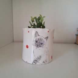 Handmade Ceramic Siamese Cat Planter Colorful Pottery Plant Pot - thumbnail 1