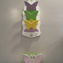 Unique, Upcycled, Pastel, Butterfly Motif, Wall Hanging & Desk Top Organizers - thumbnail 2