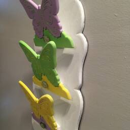 Unique, Upcycled, Pastel, Butterfly Motif, Wall Hanging & Desk Top Organizers - thumbnail 3