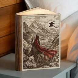 Aelin Galathynius Book Lamp, Throne Of Glass Inspired Wood Light, Fireheart Queen Terrasen Night Sarah J Maas Fan Gift - thumbnail 3
