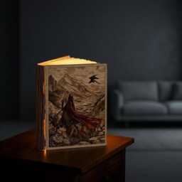 Aelin Galathynius Book Lamp, Throne Of Glass Inspired Wood Light, Fireheart Queen Terrasen Night Sarah J Maas Fan Gift - thumbnail 2