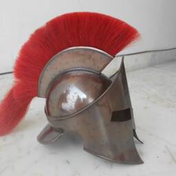 Helmet With Red Plume Spartan Helmet Halloween Gift - thumbnail 3