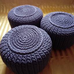 stuffed Crochet Pouf/Poof/Ottoman/Footstool/Home Decor/Pillow/Bean Bag/Floor Cushion - thumbnail 3