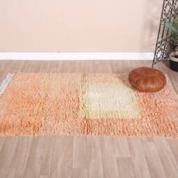 Vintage Boujaad Rug, Peach Moroccan Rug 3x5 Ft - thumbnail 2