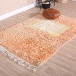 Vintage Boujaad Rug, Peach Moroccan Rug 3x5 Ft - thumbnail 3