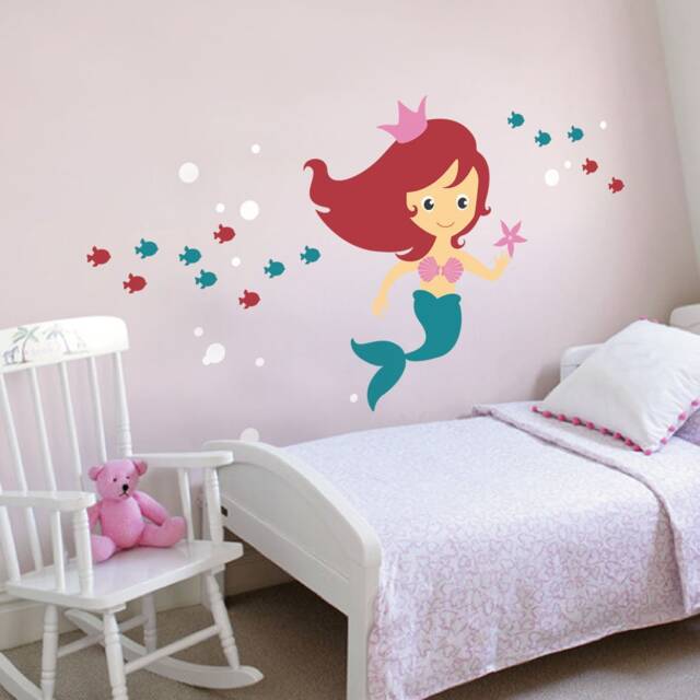 Mermaid Wall Decal Under The Sea Nursery Decor - image 1