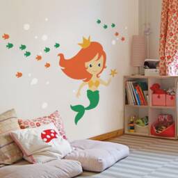 Mermaid Wall Decal Under The Sea Nursery Decor - thumbnail 3