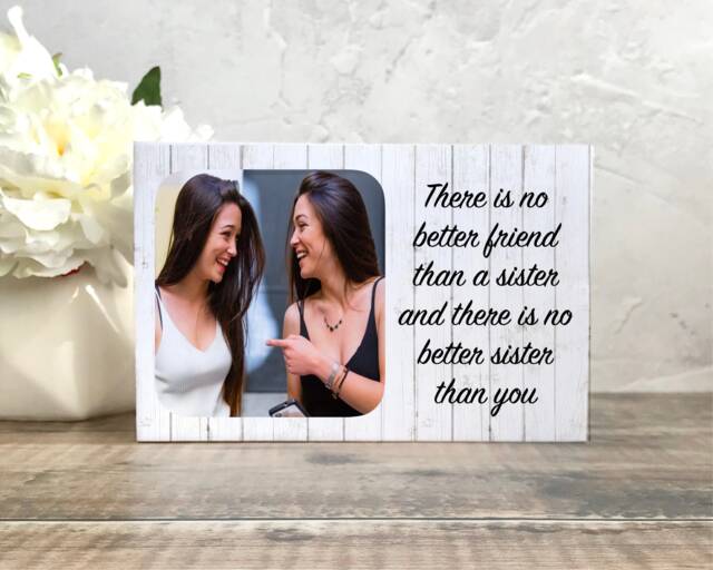 Sister Gift, Personalised Photo Birthday Wood Frame, Gifts For Sisters, On - image 1