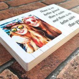 Sister Gift, Personalised Photo Birthday Wood Frame, Gifts For Sisters, On - thumbnail 4