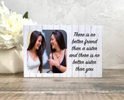 Sister Gift, Personalised Photo Birthday Wood Frame, Gifts For Sisters, On