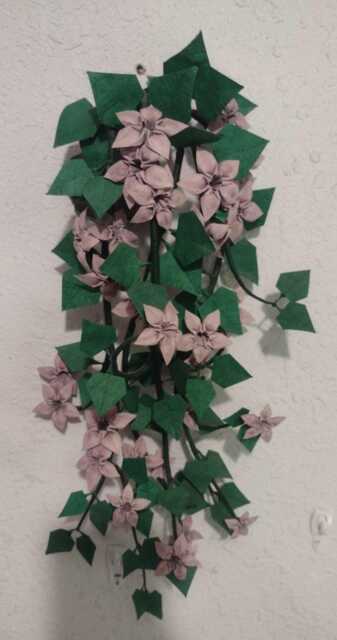 "Origami Purple Trillium Vines Arrangement 20""x9""x5" - image 1