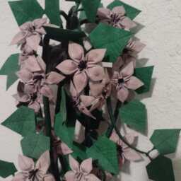 "Origami Purple Trillium Vines Arrangement 20""x9""x5" - thumbnail 2